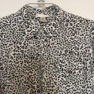 🛍Kenar | Leopard Print Button Down Blouse